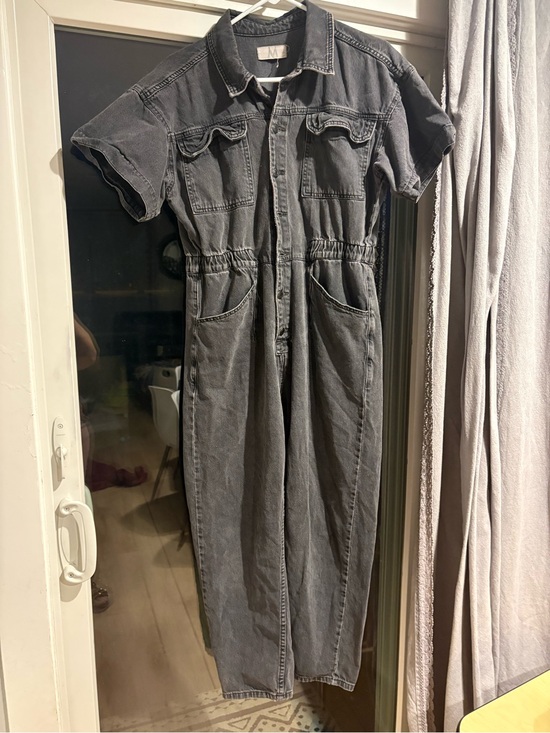 Free People Pants - Free People Washed Black Denim Utility Jumpsuit